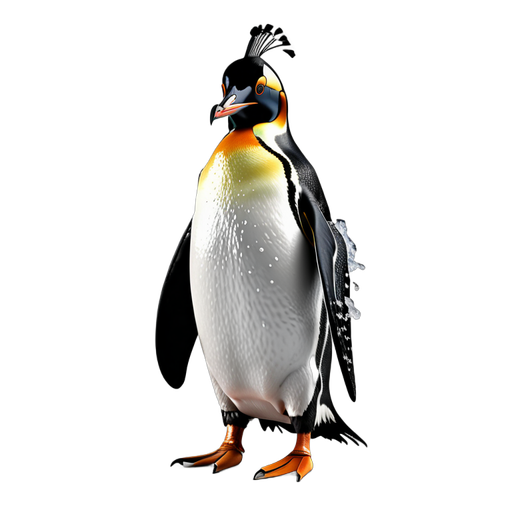 penguin emperor in snow mantle