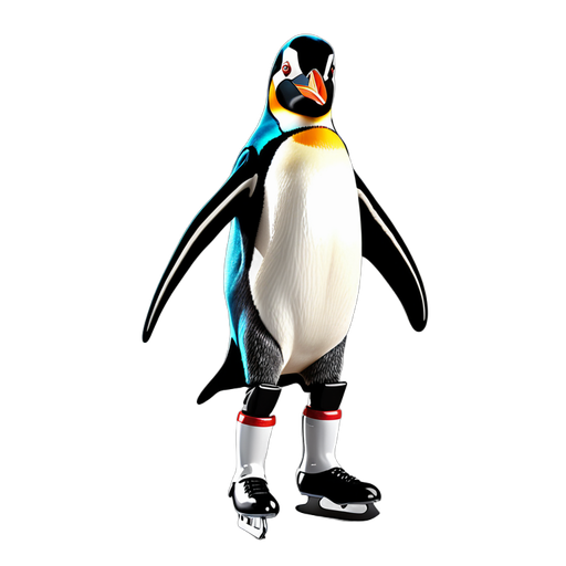 penguin scout on ice skates